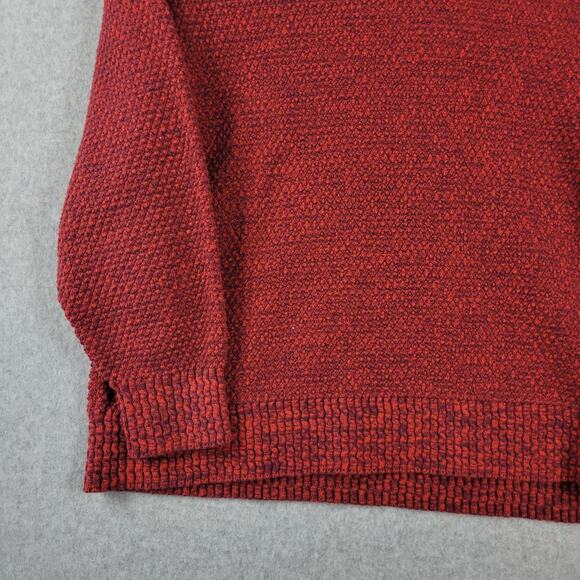 Lands' End 100% Cotton Red Knit LS V Neck Sweater Women's Plus 1X 16W-18W - Picture 5 of 12